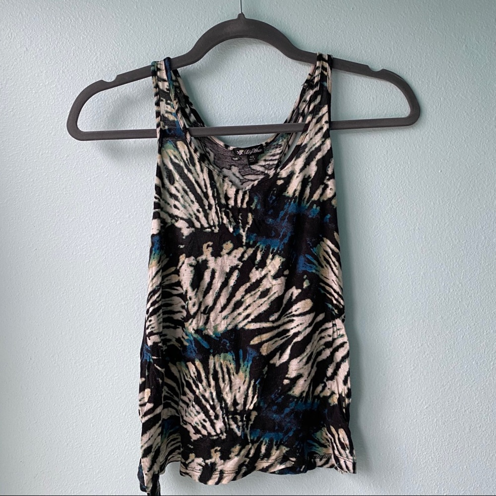 Black Bleach Tie Dye Tank Top